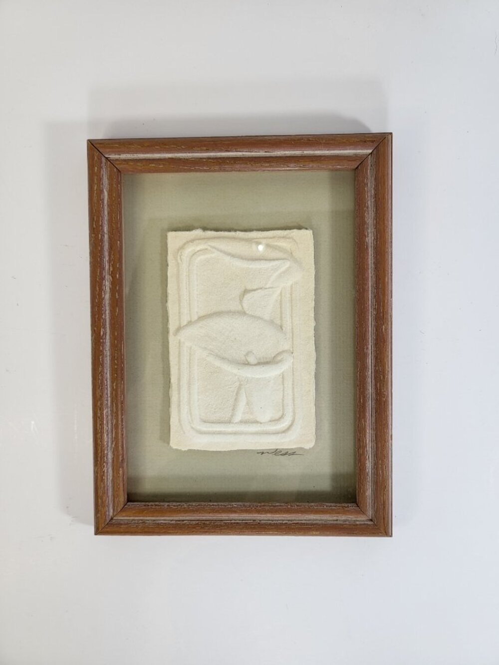 Wess Figi Graphics Hand Cast Paper Art, 3D Calla Lily Flower, Signed 1980's